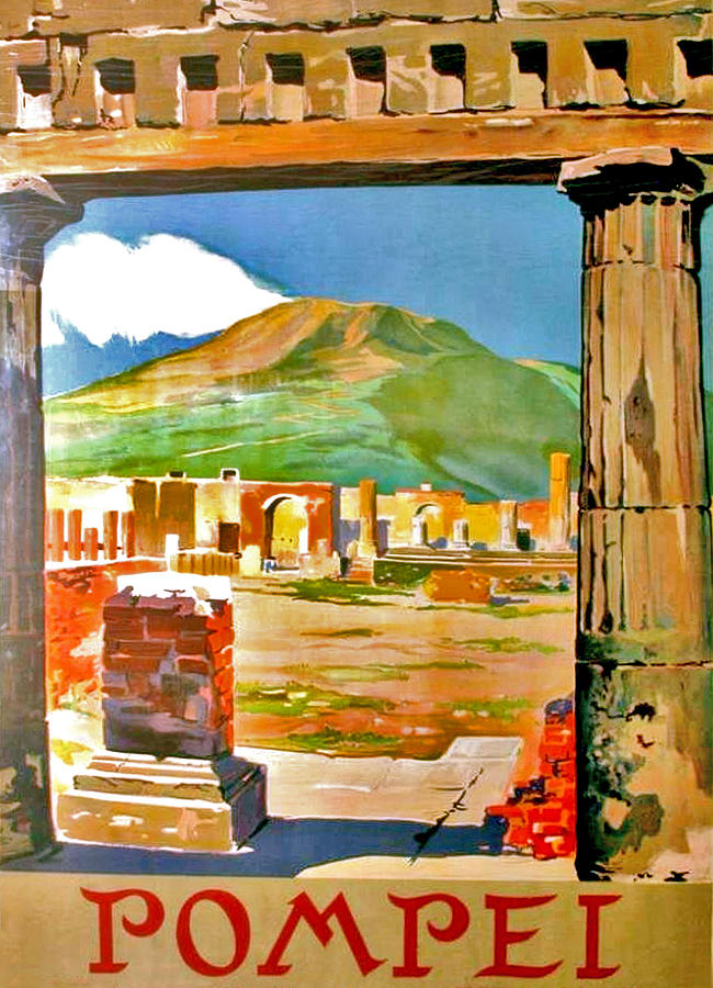 Vintage Digital Art - Pompeii by Long Shot