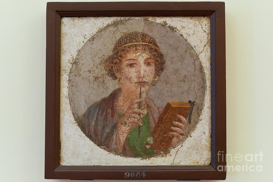Portrait Photograph - Pompeiian Woman With Wax Tablet by Marco Ansaloni/science Photo Library