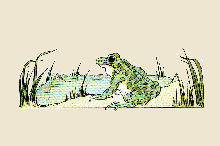 Pond Frog Painting by Frances Beem