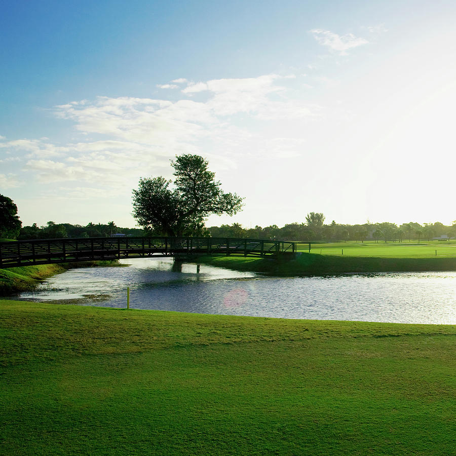 Pond In A Golf Course,biltmore Golf by Glow Images, Inc