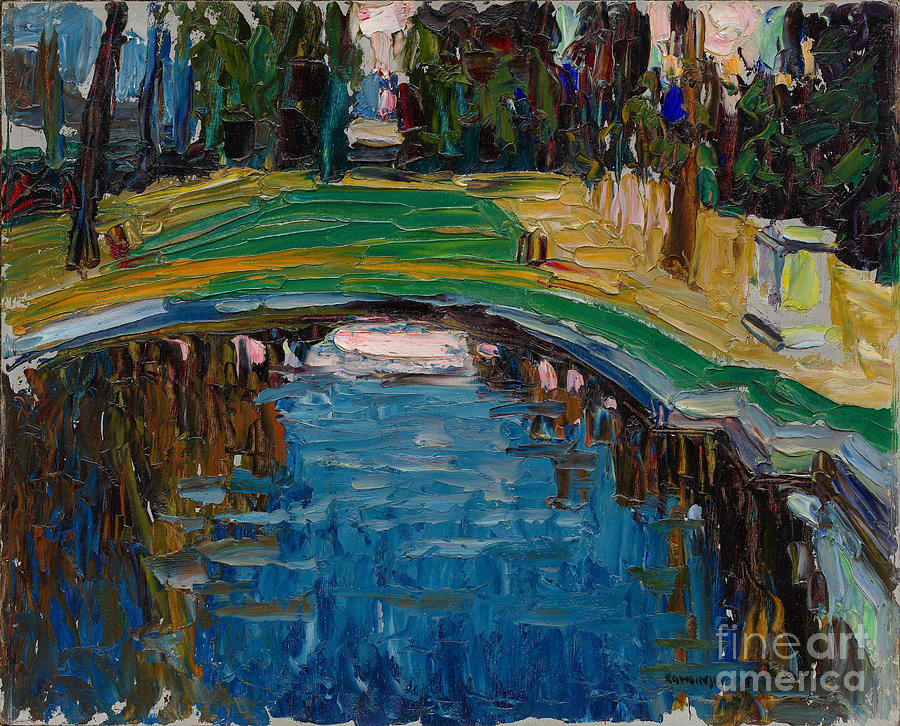 Pond In The Park Drawing by Heritage Images