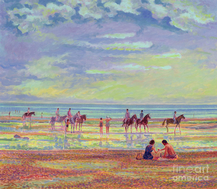 Ponies On Ferring Beach Painting by Robert Tyndall