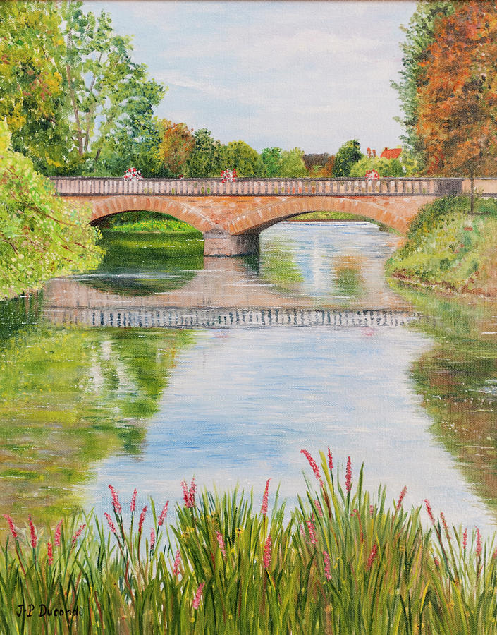 Pont A Mussy Sur Seine - Oil on Canvas Painting by Jean-Pierre Ducondi