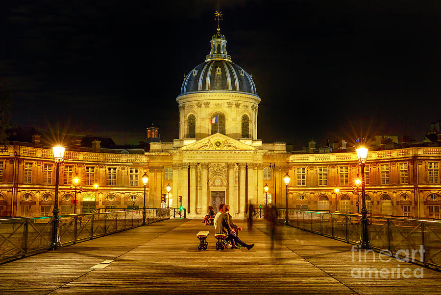 Pont des Arts night Photograph by Benny Marty