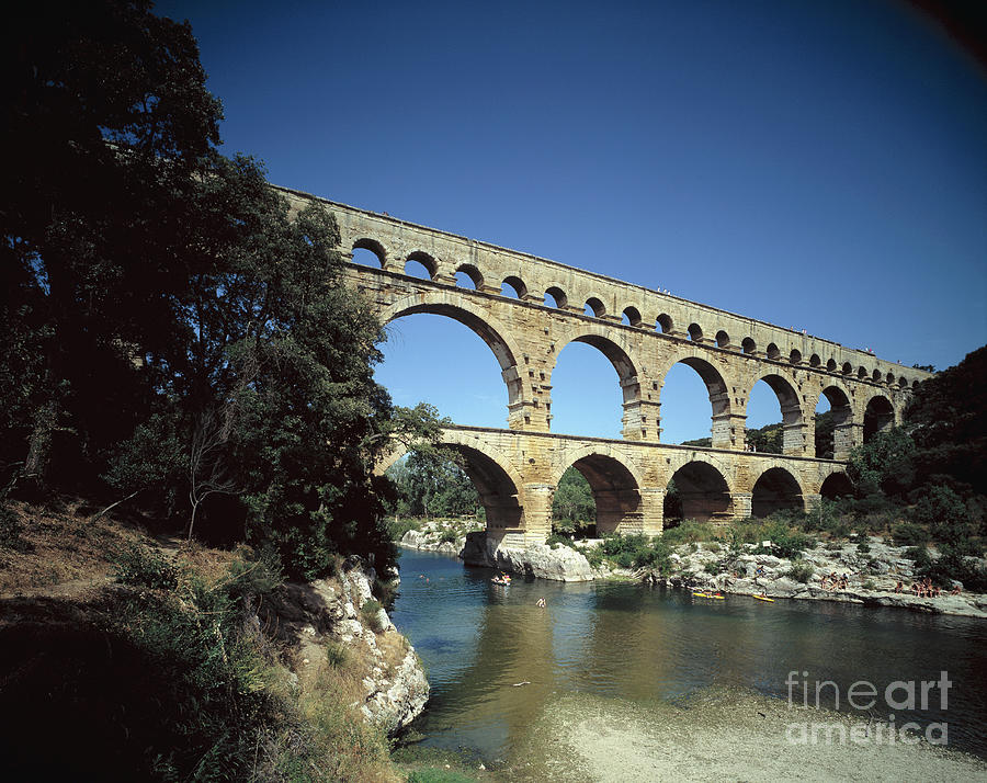 Architecture Photograph - Pont Du Gard Aqueduct by Alex Bartel/science Photo Library