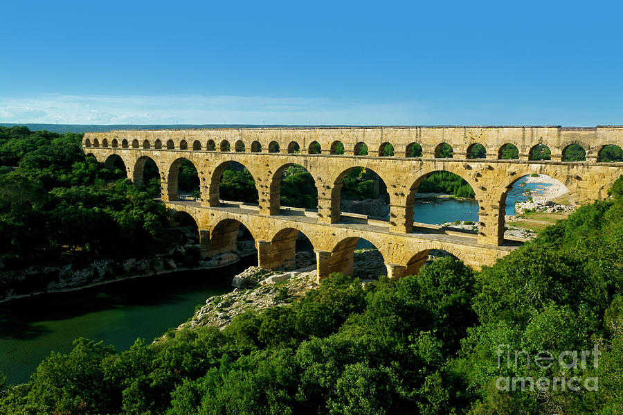 Landscape Photograph - Pont Du Gard, Roman Bridge, Nimes by Yann Guichaoua-photos
