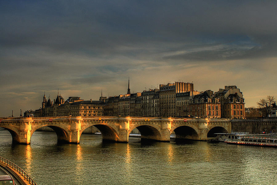 Paris Photograph - Pont Neuf  At Sunset, Paris, France by Avi Morag Photography