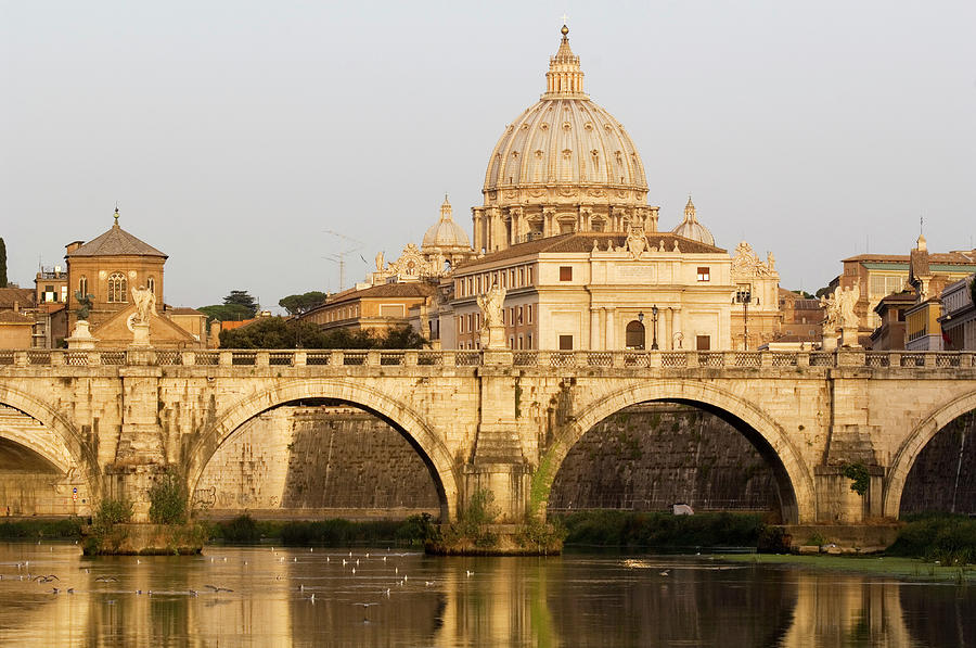 Pont Santangelo With St Peters Dome In Photograph by Lonely Planet