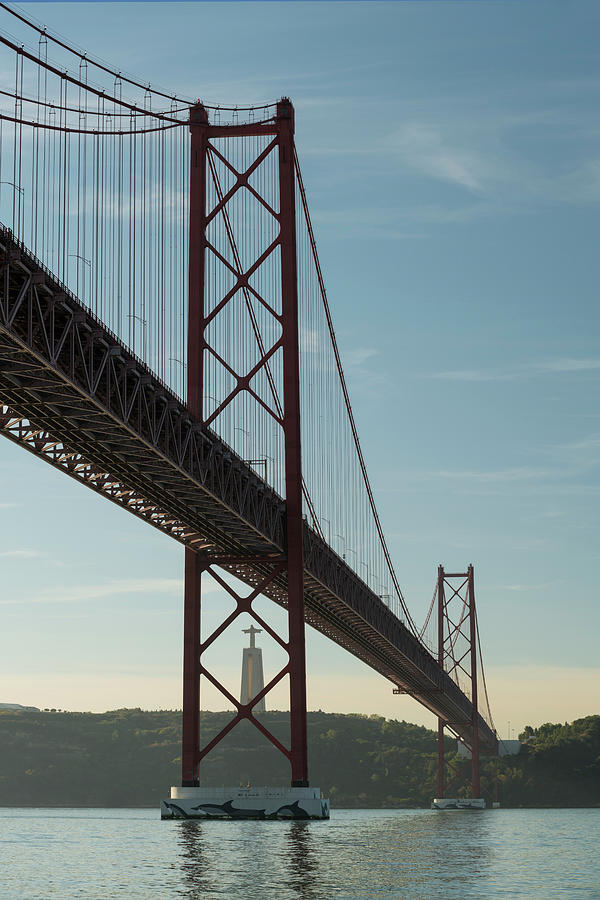 Ponte 25 De Abril, Cristo Rei Statue, Tajo River, Lisbon, Portugal Photograph by Rainer Mirau