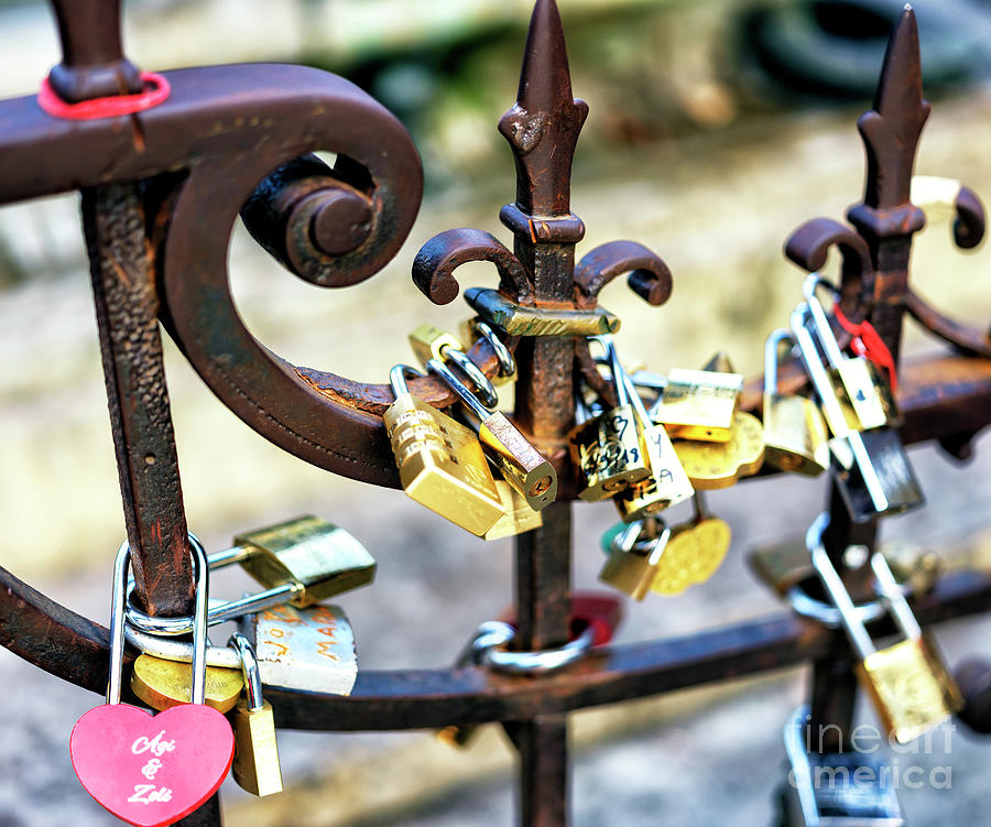 Ponte Vecchio Love Locks in Florence Photograph by John Rizzuto