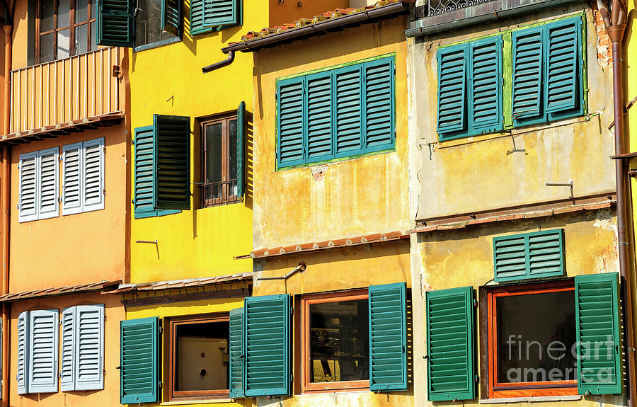 Ponte Vecchio Windows in Florence Photograph by John Rizzuto