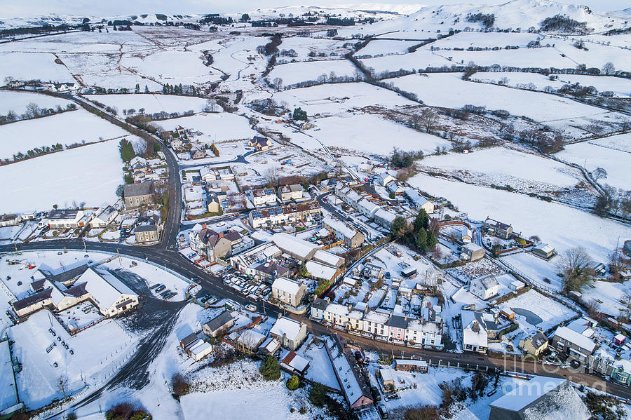 Aerial Photograph - Pontrhydfendigaid Village, Wales, In The Snow by Keith Morris Aerial Photograph - Pontrhydfendigaid Village, Wales, In The Snow by Keith Morris