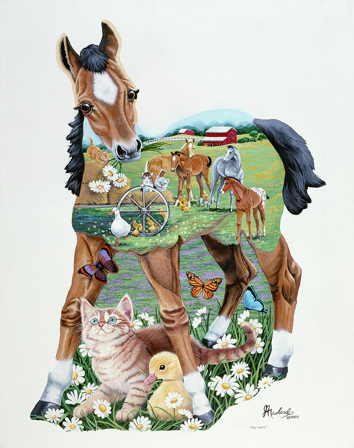 Animal Painting - Pony Tails by Jenny Newland