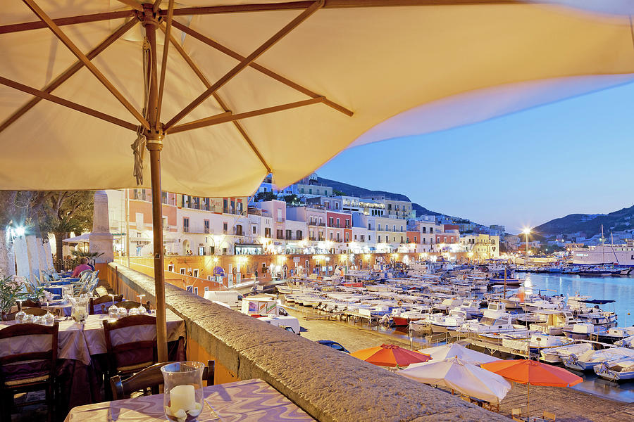 Ponza Harbor At Sunset, Italy Digital Art by Pietro Canali