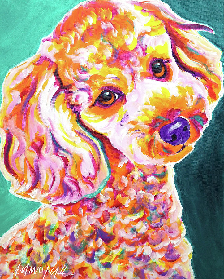 Animal Painting - Poodle - Curly by Dawgart