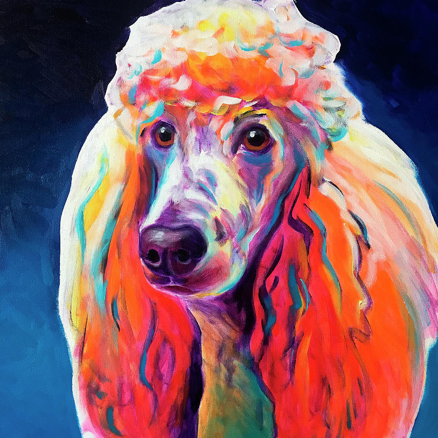 Portrait Painting - Poodle - Hans by Dawgart