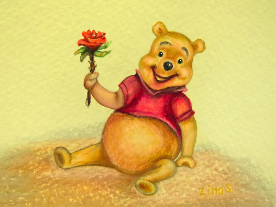 Pooh Bear Drawing by Zina Stromberg