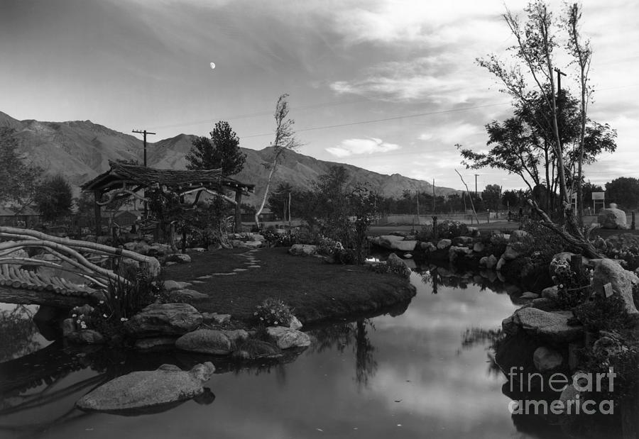 Pool in pleasure park, Manzanar Relocation Center, California, 1943 Photograph by Ansel Adams