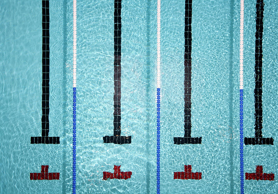 Pool With Swimmer Lanes Photograph by Matt Henry Gunther
