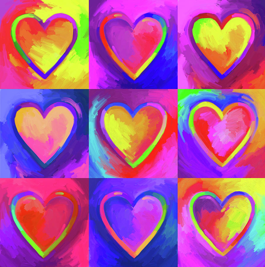 Hearts Digital Art - Pop Art Heart 2 by Howie Green