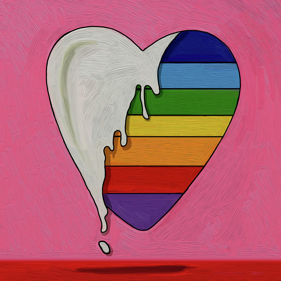 Hearts Digital Art - Pop Art Heart Drip by Howie Green