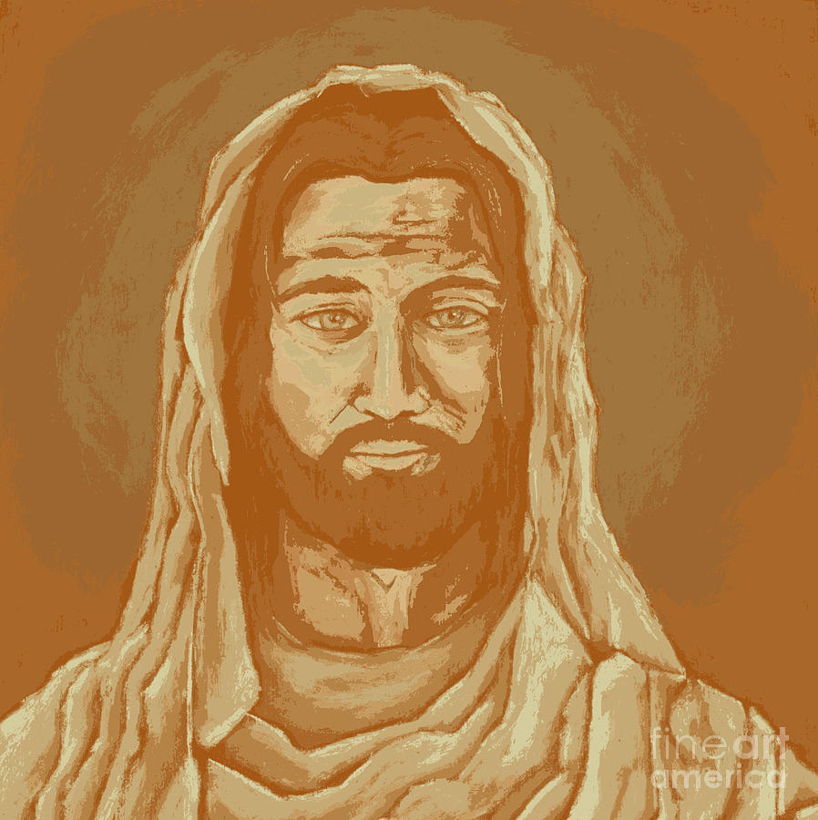 Pop Art Jesus - Orange Digital Art by David Hinds
