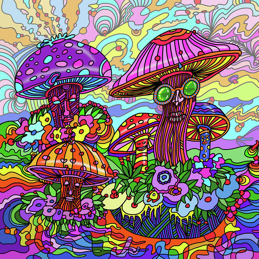 Pop-art-mushrooms Digital Art by Howie Green.
