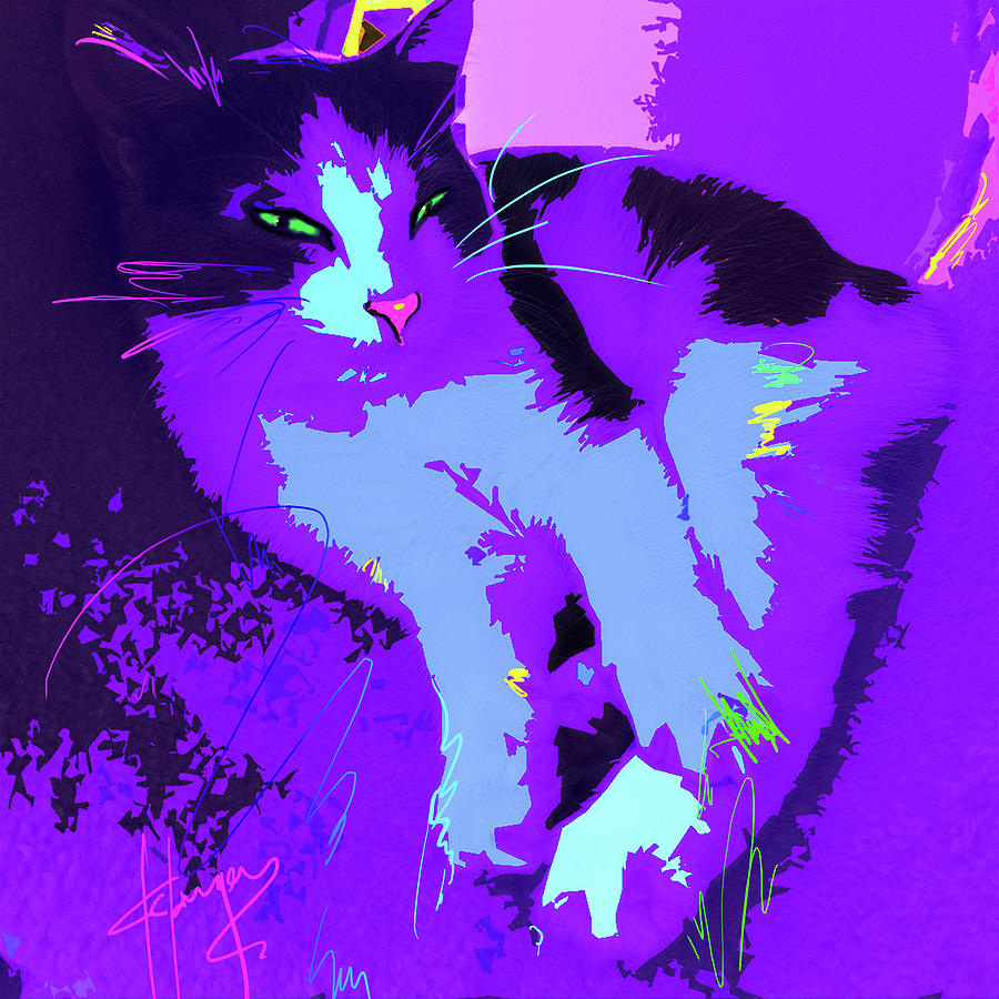 POP CAT Callie Painting by DC Langer