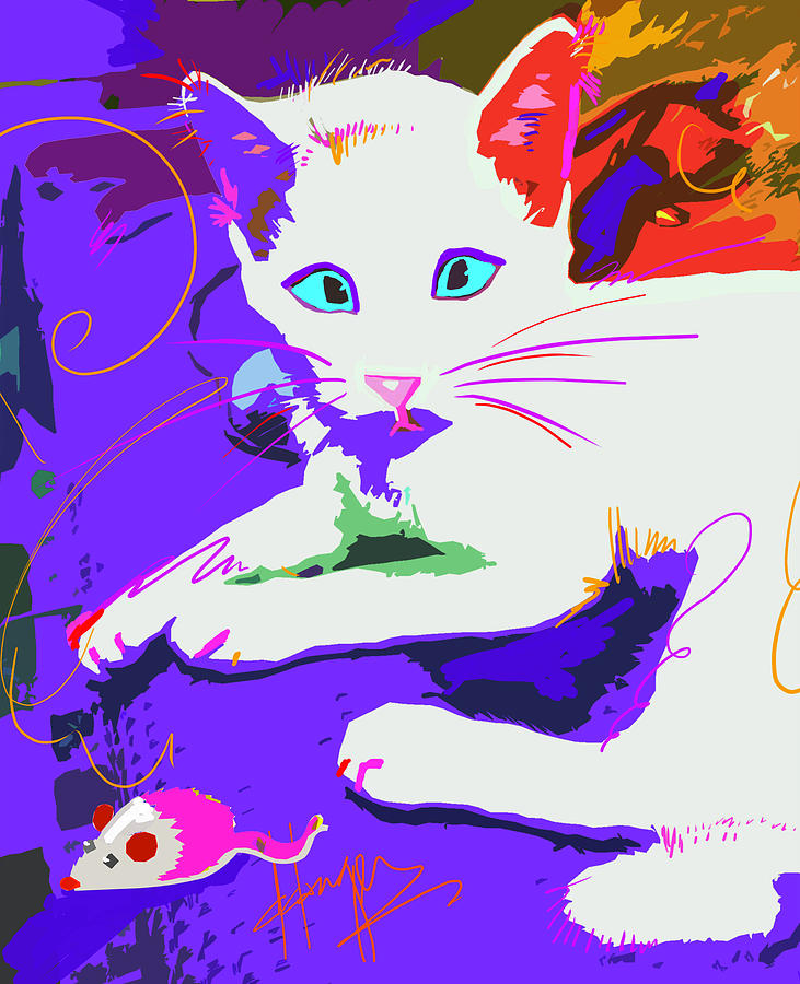 POP CAT Cat Stevens Painting by DC Langer