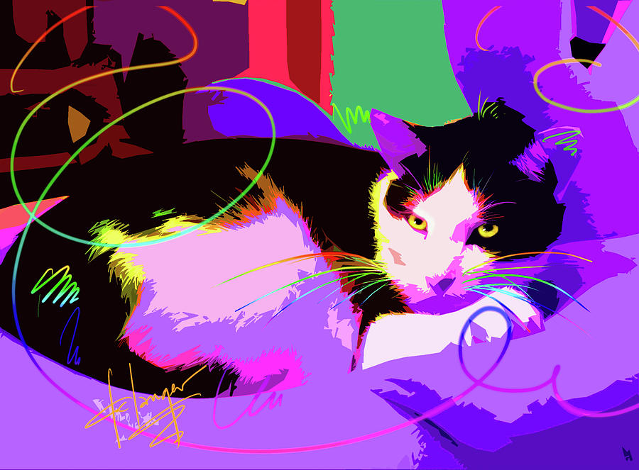 POP CAT Stitch Painting by DC Langer