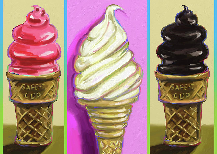 Ice Cream Digital Art - Pop Cones by Howie Green