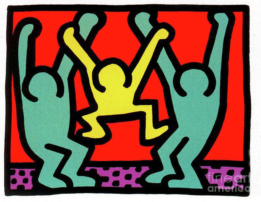 Haring Painting - Pop Shop VI by Haring