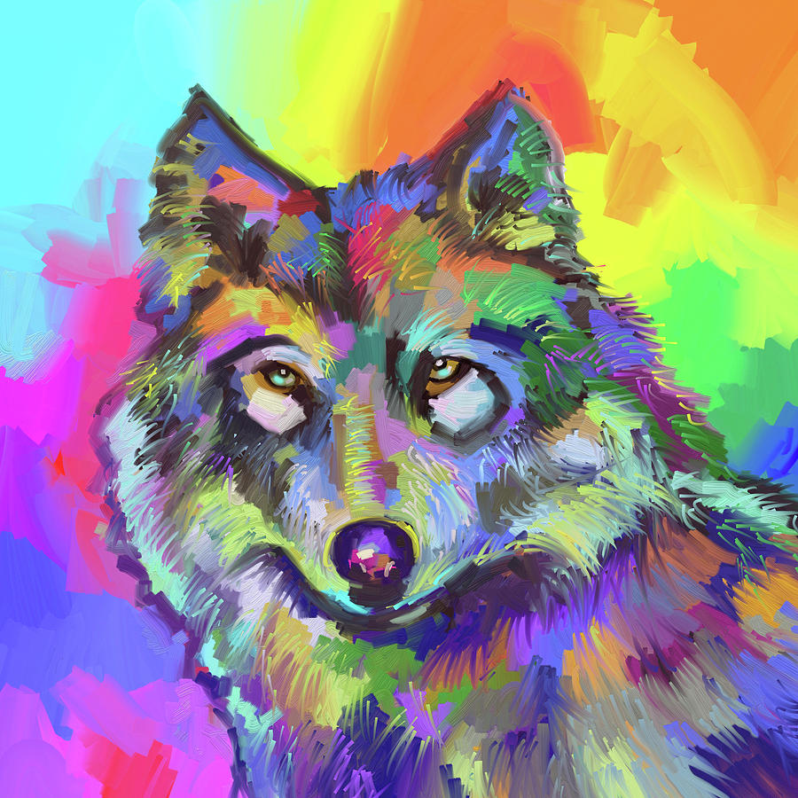 Wolves Digital Art - Pop_art_wolf_2 by Howie Green
