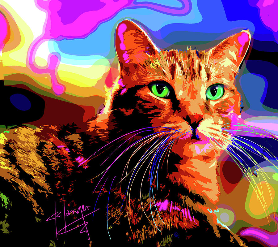 pOpCat Iggy WunderCat Painting by DC Langer