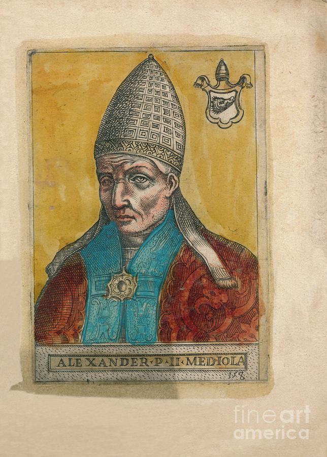 Pope Alexander II Creator Unknown Drawing by Print Collector