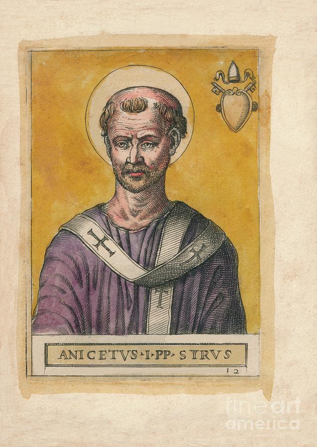 Pope Anicetus Creator Unknown Drawing by Print Collector