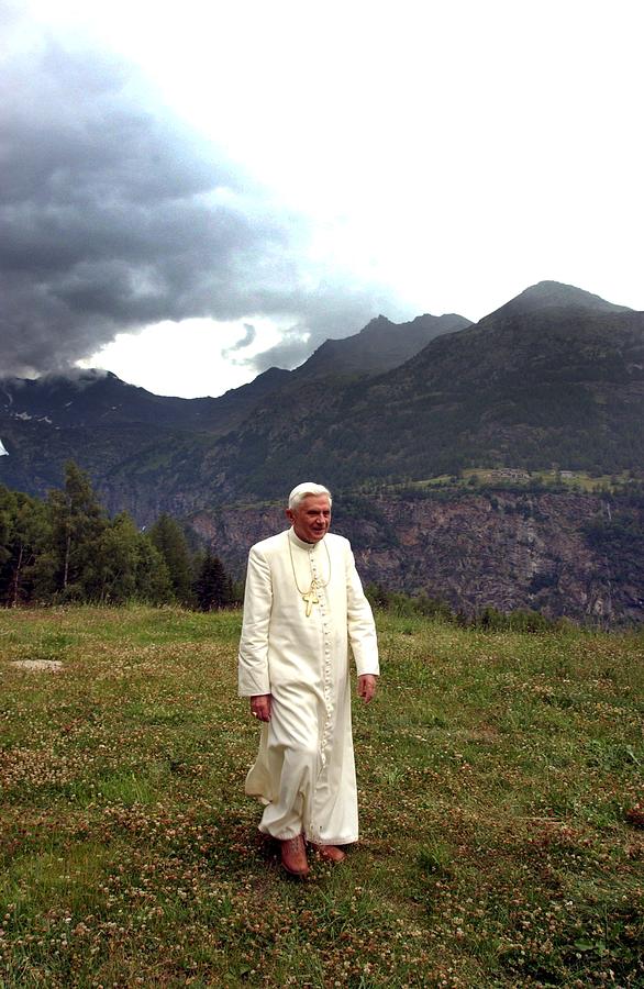 Pope Benedict Xvi Begins Vacation In Photograph by Eric Vandeville