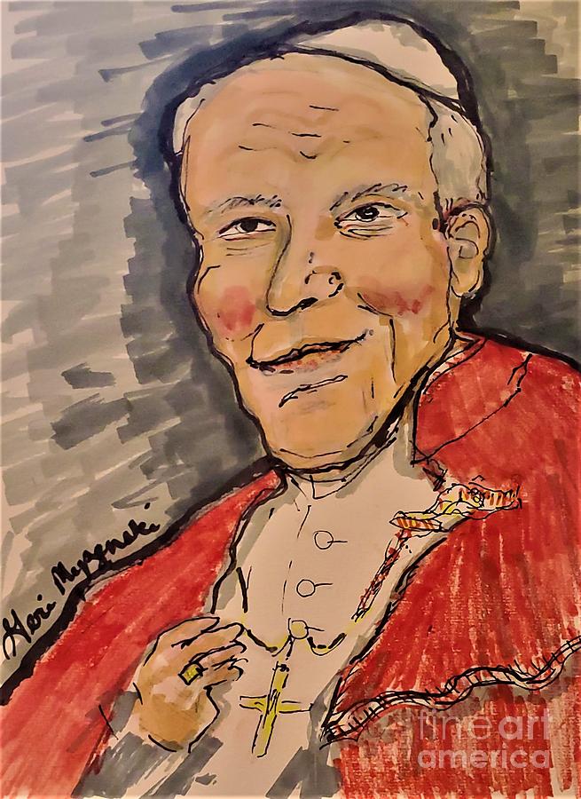 Portrait Mixed Media - Pope John Paul II by Geraldine Myszenski