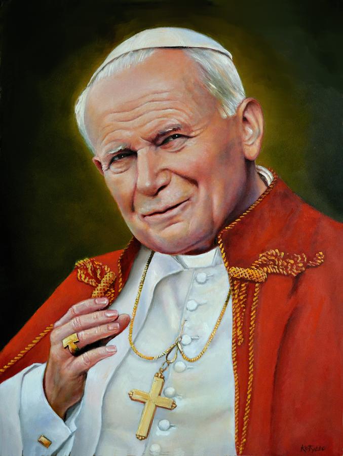 Pope John Paul II Poland Painting by Magdalena Walulik