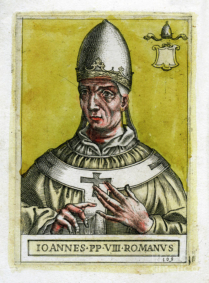 Pope John Viii Drawing by Print Collector