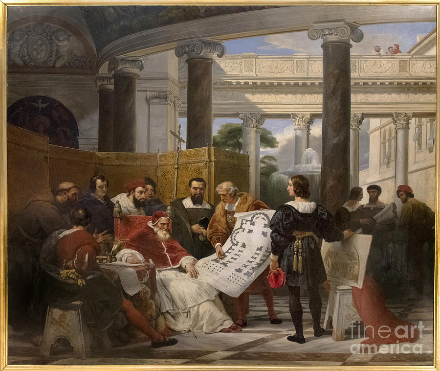 Pope Julius II Ordering The Work Of The Vatican And Saint Peter In Bramante, Michael Angel And Raphael Painting by Emile Jean Horace Vernet
