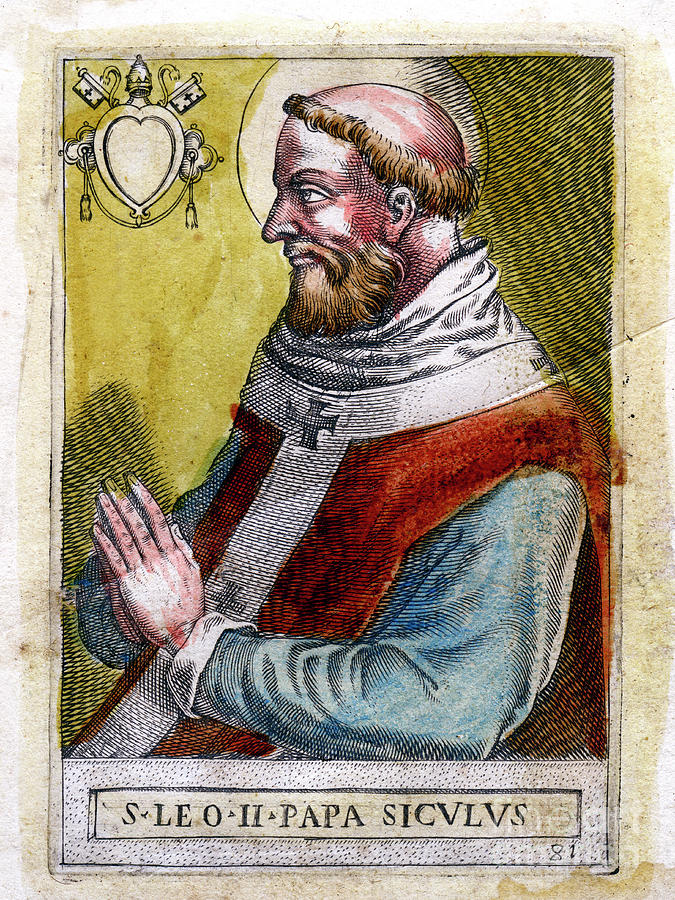 Pope Leo II Drawing by Print Collector