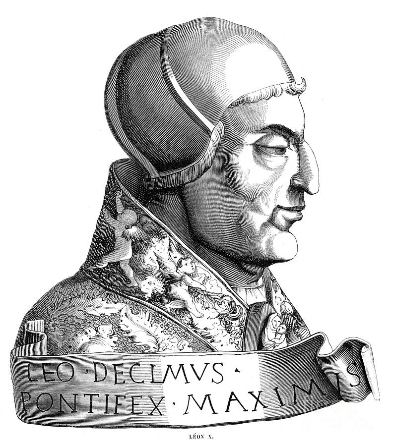 Pope Leo X 1475-1521, 16th Century 1849 Drawing by Print Collector
