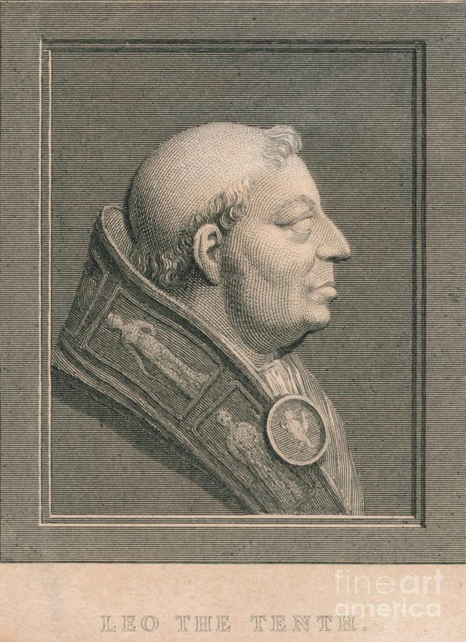 Pope Leo X 1475-1521, Born Giovanni Di Drawing by Print Collector