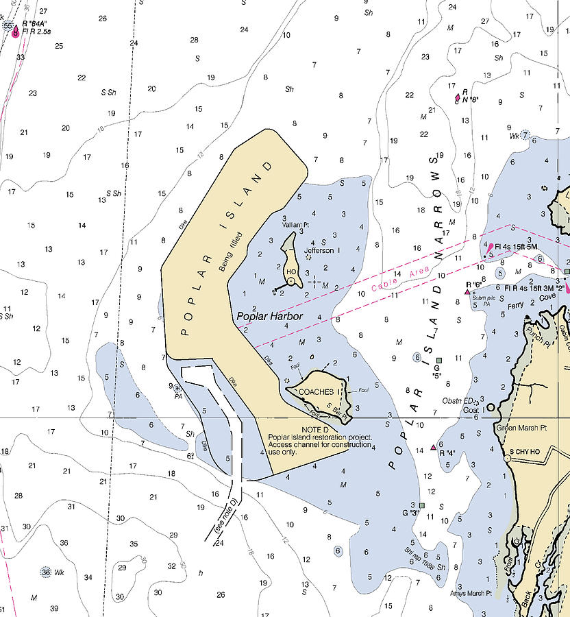 Poplar Island-maryland Nautical Chart Mixed Media by Sea Koast | Pixels