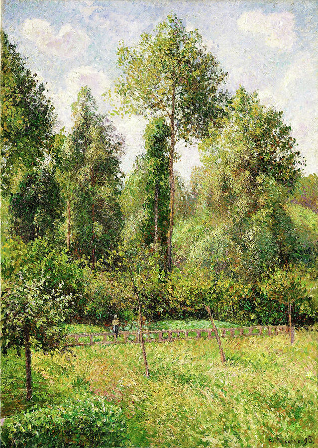 Poplars, Eragny - Digital Remastered Edition Painting by Camille Pissarro