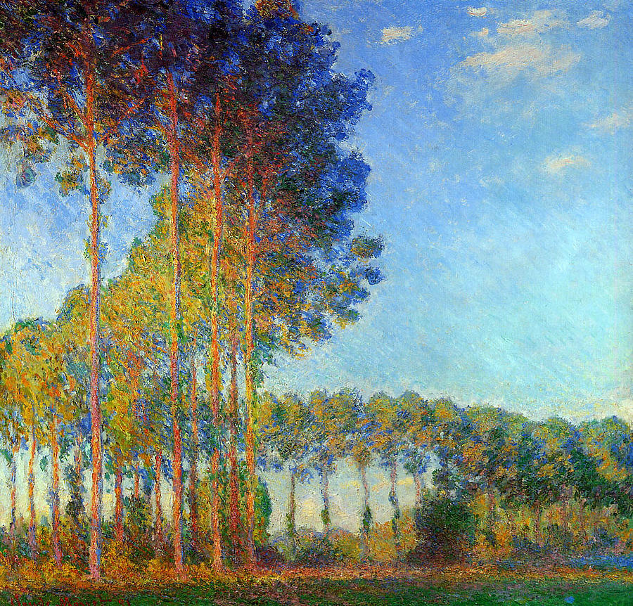 Poplars On The Banks Of The River Epte, Seen From The Marsh, 1891-92 Painting