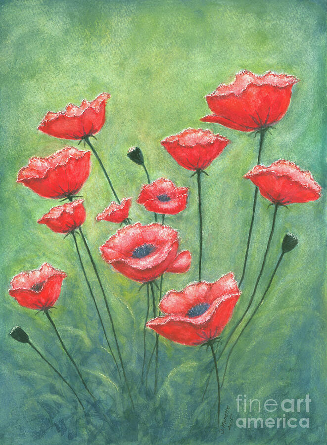 Poppies Field Painting by Judith Monette