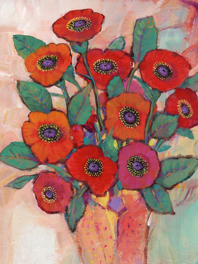 Poppies In A Vase II Painting by Tim Otoole