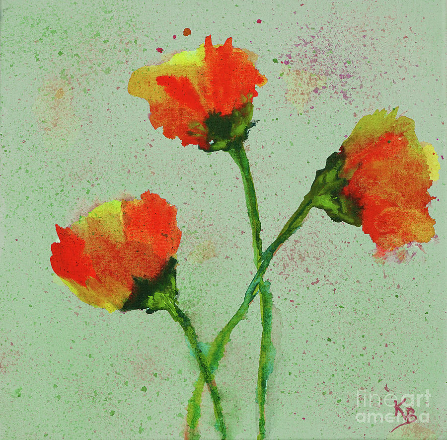 Poppies Painting by Karen Fleschler